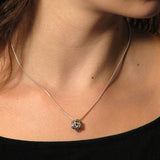 Double-Sided Chai Shin Star of David Pendant Necklace Silver Snake Chain 1mm