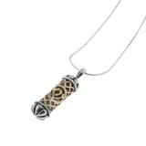 Filigree Mezuzah Pendant Necklace Silver 14K gold Snake Chain Shema scroll on Snake Chain 1mm