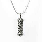 Filigree Mezuzah Pendant Necklace Silver Shema scroll on Snake Chain 1mm