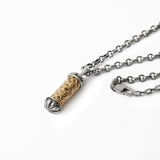 Filigree Mezuzah Pendant Necklace Silver 14K gold Rolo Chain Shema scroll on Antique Rolo Chain