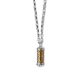 Filigree Mezuzah Pendant Necklace Silver 14K gold Rolo Chain Shema scroll on Antique Rolo Chain