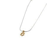 Tiny Star of David Pendant Necklace Silver 14K gold Snake Chain 1mm