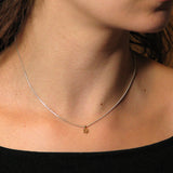 Tiny Star of David Pendant Necklace Silver 14K gold Snake Chain 1mm