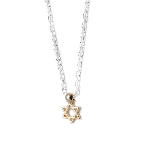 Dainty Star of David Pendant Necklace Silver on Delicate Cable Chain