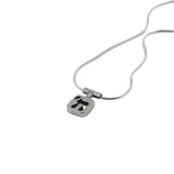 Delicate Cut-out Chai Pendant Necklace Silver Snake Chain 1mm
