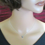 Delicate Cut-out Chai Pendant Necklace Silver Snake Chain 1mm