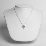 Star of David and Heart Pendant Necklace Silver on Snake Chain 1mm Bat-Mitzvah