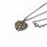 "From Heart to Heart" Pendant Necklace Silver Garnet Rolo Chain