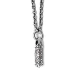 Lion Of Judah Mezuzah Pendant Necklace Silver 14K gold Shema scroll on Antique Rolo Chain