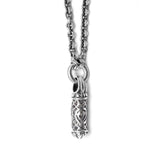 Lion Of Judah Mezuzah Pendant Necklace Silver Shema scroll on Antique Rolo Chain