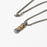 Lion Of Judah Mezuzah Pendant Necklace Silver 14K gold Box Chain Shema scroll on Rounded Box Chan