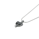 Menorah Pendant Necklace Silver Rolo Chain