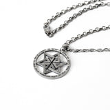 Star of David Priestly Blessing Birkat Ha Kohanim Pendant Necklace Silver on Antique Rolo Chain Bar-Mitzvah Boys, Teens