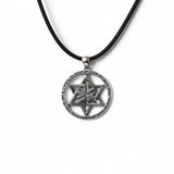 Star of David Priestly Blessing Birkat Ha Kohanim Pendant Necklace Silver Leather Cord on Leather Cord Bar-Mitzvah Boys, Teens