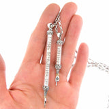 Pointer Yad Mezuzah Pendant Necklace Silver 14k gold Short Shema scroll on Antique Rolo Chain