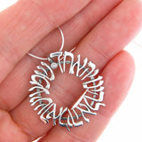 Circilar Shema Sh'ma Yisrael Pendant Necklace Silver 1pt Diamond Snake Chain 1mm