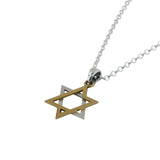Star of David Pendant Necklace Silver on Rolo Chain