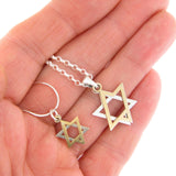 Star of David Pendant Necklace Silver on Rolo Chain