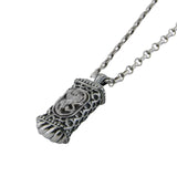 Winged Lion of Judah Mezuzah Pendant Necklace Silver Shema scroll on Antique Rolo Chain