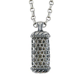 Winged Lion of Judah Mezuzah Pendant Necklace Silver Shema scroll on Antique Rolo Chain