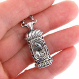 Winged Lion of Judah Mezuzah Pendant Necklace Silver Shema scroll on Antique Rolo Chain