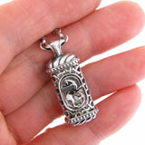 Winged Lion of Judah Mezuzah Pendant Necklace Silver Shema scroll on Rounded Box Chan