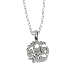 Small Shema Sh'ma Yisrael Pendant Necklace Silver Rolo Chain