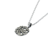 Small Shema Sh'ma Yisrael Pendant Necklace Silver Rolo Chain