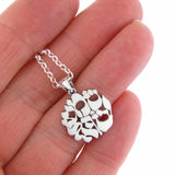 Small Shema Sh'ma Yisrael Pendant Necklace Silver Rolo Chain