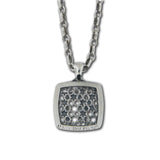 Chai Pendant Necklace Silver Antique Rolo Chain