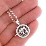Chai Pendant Necklace Silver Rolo Chain
