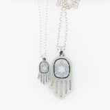 Hamsa Pendant Necklace Silver Rolo Chain