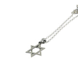 Star of David Pendant Necklace Silver on Delicate Cable Chain