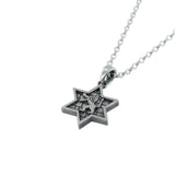 Star of David Lion of Judah Pendant Necklace Silver on Rolo Chain Bar-Mitzvah Boys, Teens