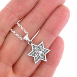 Star of David Lion of Judah Pendant Necklace Silver on Rolo Chain Bar-Mitzvah Boys, Teens