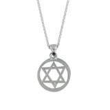 Star of David Pendant Necklace Silver on Rolo Chain