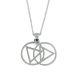 Star of David Pendant Necklace Silver on Rolo Chain