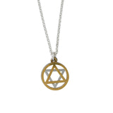 Star of David Pendant Necklace Silver on Rolo Chain