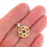 Star of David Pendant Necklace Silver on Rolo Chain