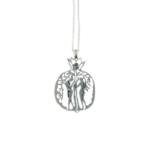 Adam and Eve Pendant Necklace Rolo Chain
