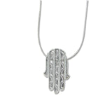 Hamsa Pendant Necklace Silver Snake Chain 1mm