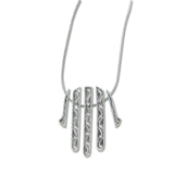 Hamsa Pendant Necklace Silver Snake Chain 1mm