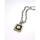 Star of David Pendant Necklace Silver Vermeil Antique Rolo Chain