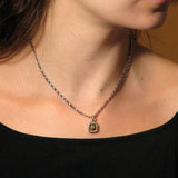 Star of David Pendant Necklace Silver Vermeil Antique Rolo Chain