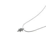 Star of David Pendant Necklace Silver Snake Chain 1mm