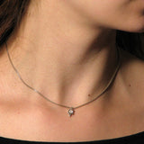 Star of David Pendant Necklace Silver Snake Chain 1mm