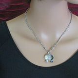 Small Pomegranate Hidden Star of David Pendant Necklace Silver Garnet Antique Rolo Chain