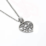 Shema Sh'ma Yisrael Heart Shaped Pendant Necklace Silver Rolo Chain